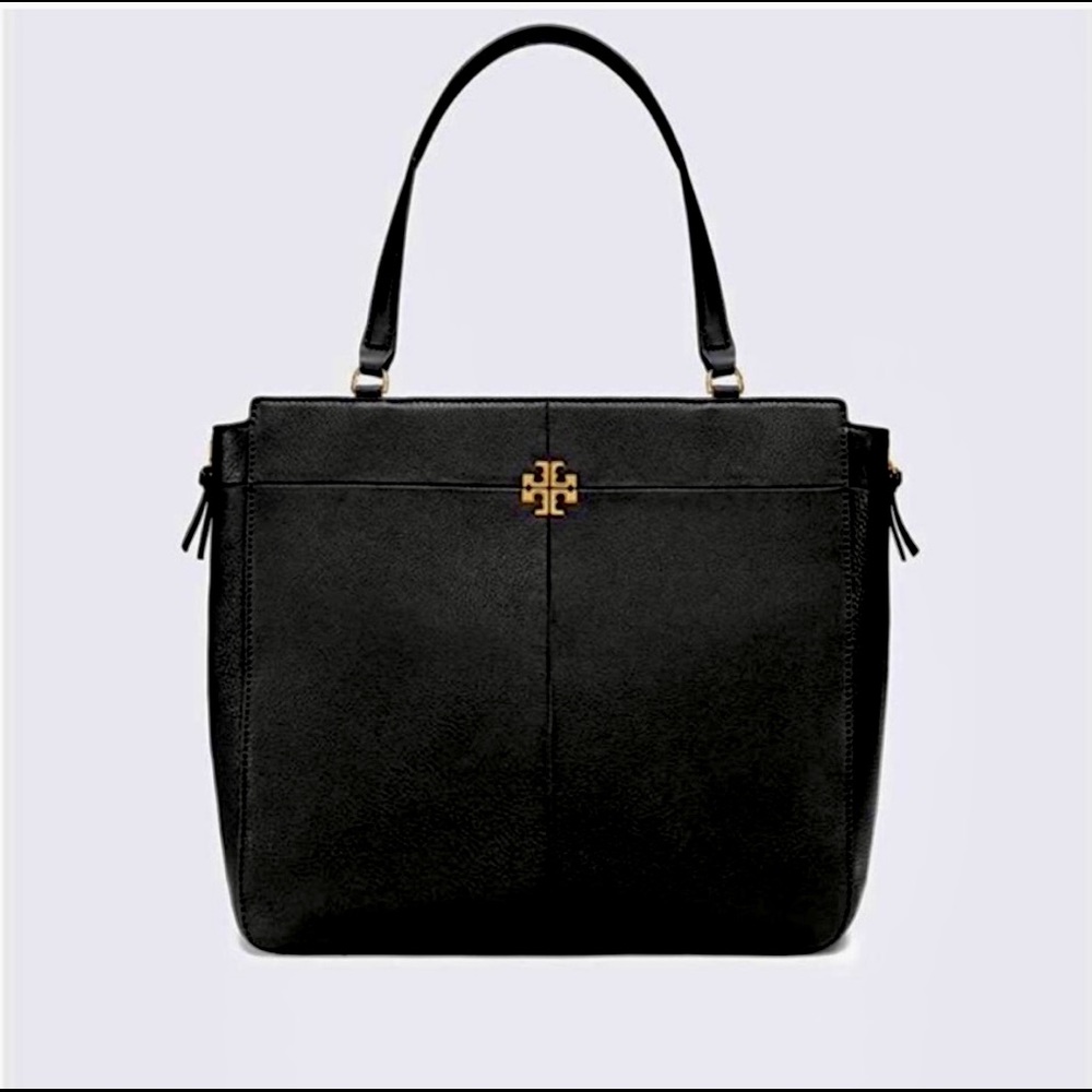 Tory Burch Purse Leather Tote Laptop Bag Ivy Side Zipper Gold Hardware New NWT - Picture 3 of 16